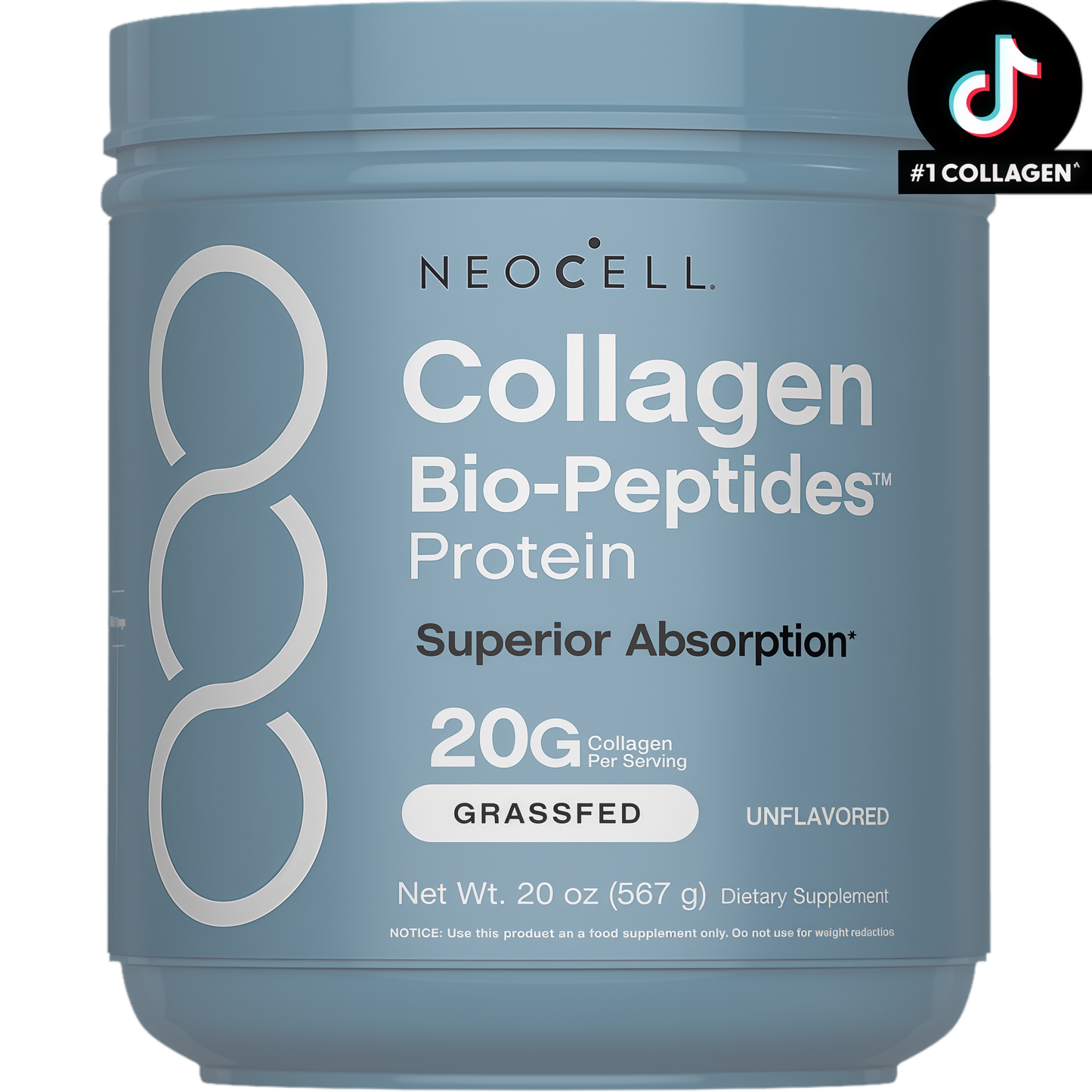 NeoCell Collagen Peptides Powder | 20oz | Super Hair, Skin, and Nails | Superior Absorption | Grassfed Protein Supplement | Advanced with 18 Essential Amino Acids