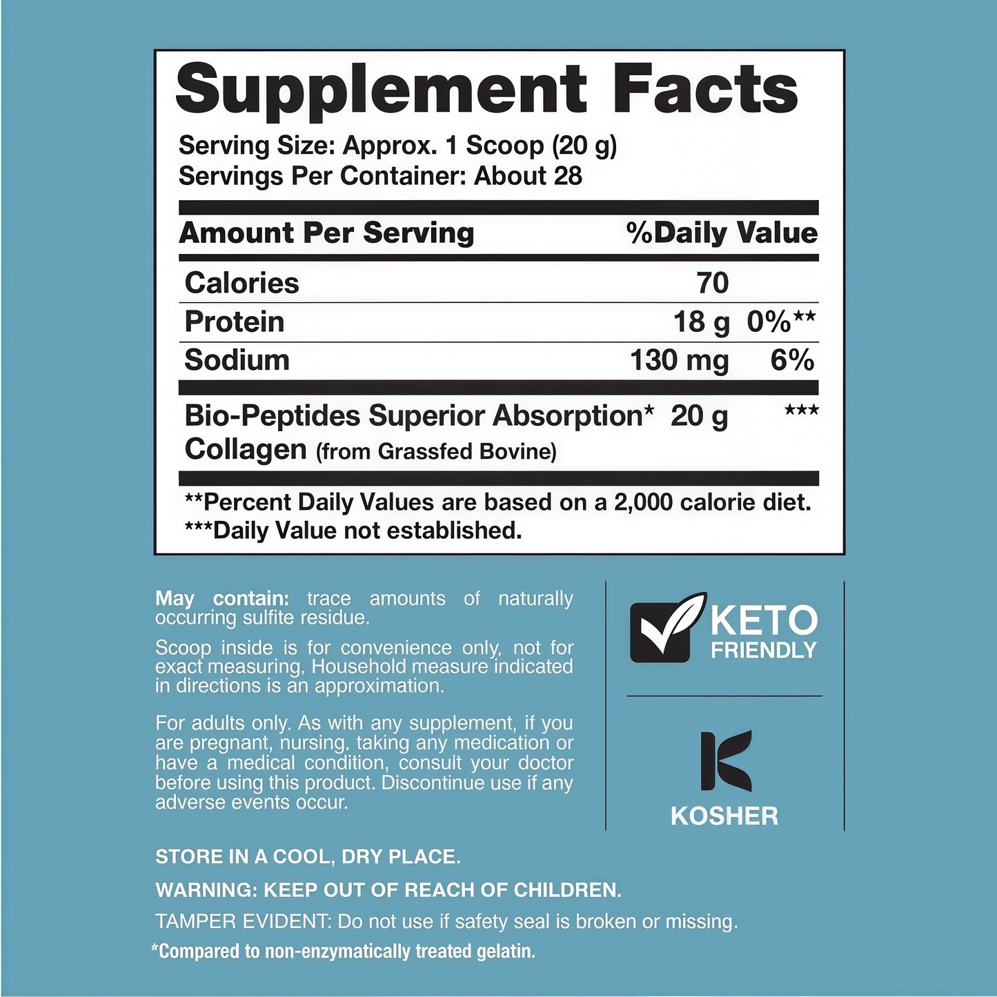 NeoCell Collagen Peptides Powder | 20oz | Super Hair, Skin, and Nails | Superior Absorption | Grassfed Protein Supplement | Advanced with 18 Essential Amino Acids
